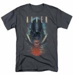 Alien Movie Creature Face with Bloody Jaw T-Shirt