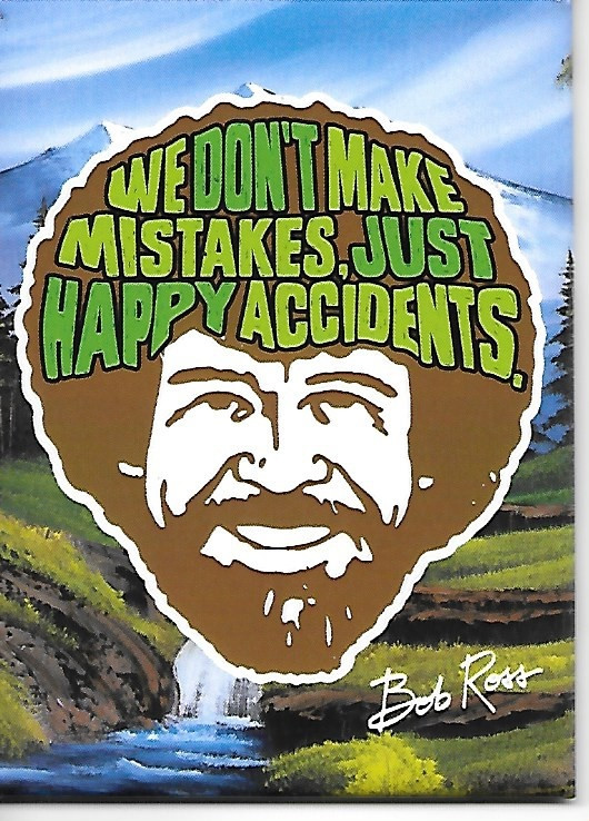 Bob Ross Joy of Painting We Don't Make Mistakes Art Refrigerator Magnet UNUSED