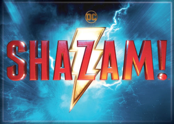 SHAZAM! Movie Name & Lightning Bolt Logo Image Photo Refrigerator Magnet UNUSED