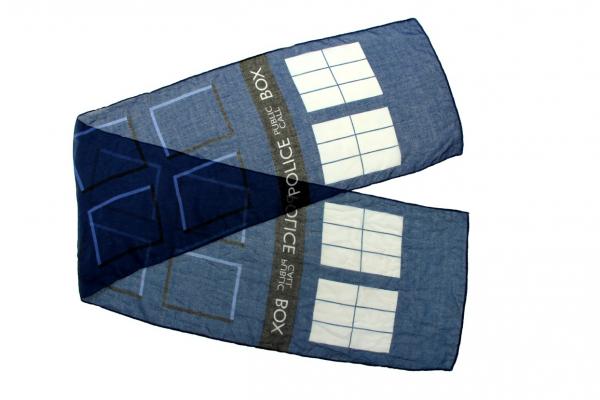 Doctor Who Tardis Image BBC Licensed Lightweight Polyester Scarf NEW UNUSED