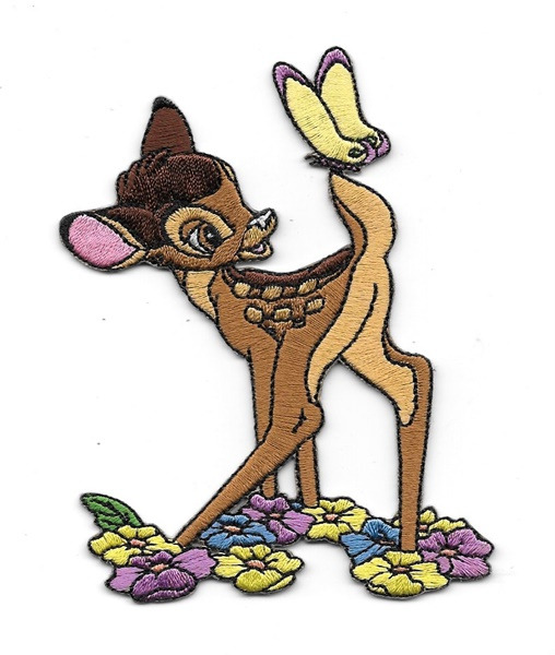 Walt Disney's Bambi as a Fawn with a Butterfly Embroidered Patch NEW UNUSED picture
