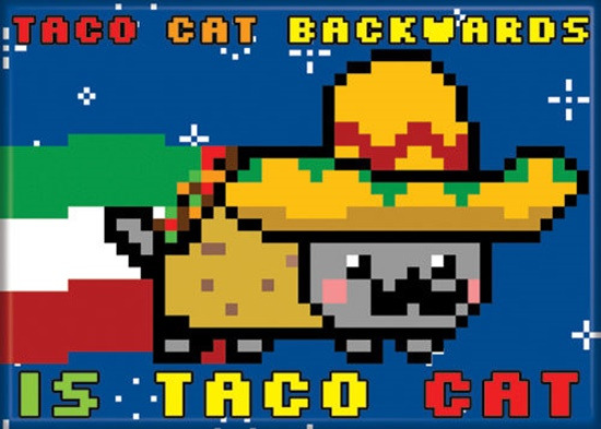 Nyan Cat Taco Cat Backwards Is Taco Cat Image Refrigerator Magnet, NEW UNUSED picture