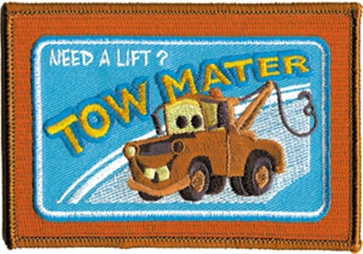 Walt Disney's Cars Movie Tow Mater Figure Embroidered Patch, NEW Out of Print picture