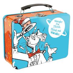 Dr. Seuss Cat In The Hat Science Wonder and Think Large Tin Tote Lunchbox NEW