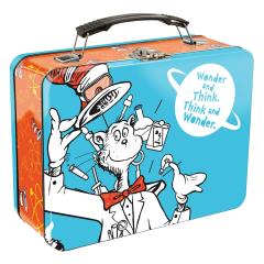 Dr. Seuss Cat In The Hat Science Wonder and Think Large Tin Tote Lunchbox NEW picture