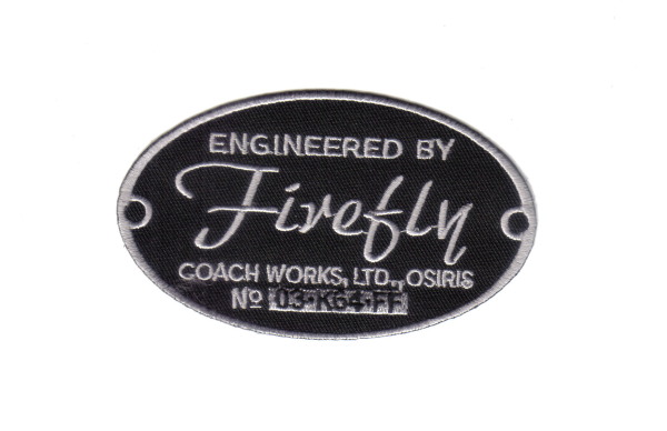Firefly / Serenity Engineered By Firefly Coach Works Logo Embroidered Patch, NEW