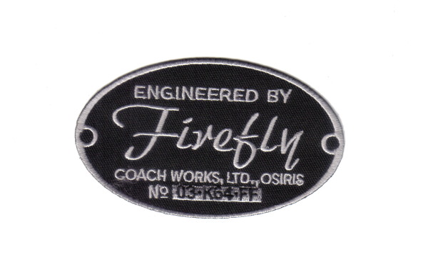 Firefly / Serenity Engineered By Firefly Coach Works Logo Embroidered Patch, NEW picture