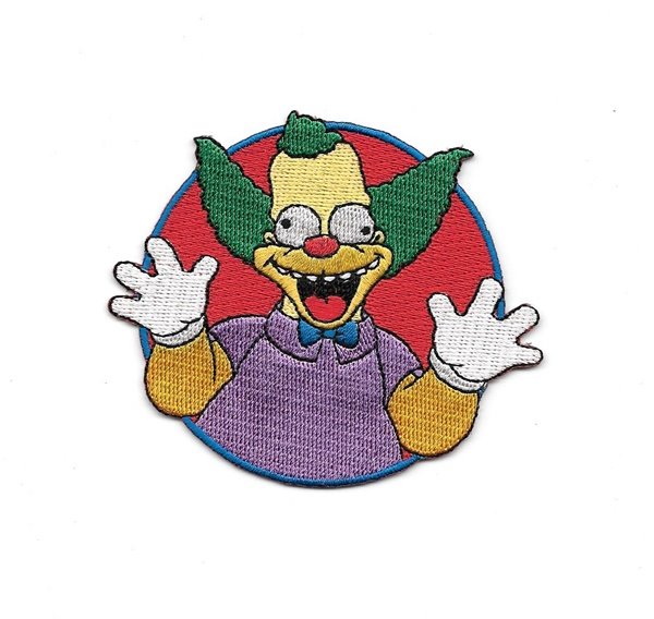 The Simpsons Krusty The Clown Laughing Face Embroidered Patch NEW UNUSED
