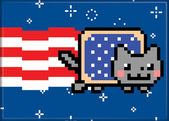 Nyan Cat Poptart USA Image Refrigerator Magnet, NEW UNUSED