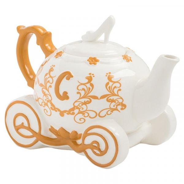 Walt Disney Cinderella Carriage Sculpted Ceramic Teapot UNUSED GIFT BOXED picture