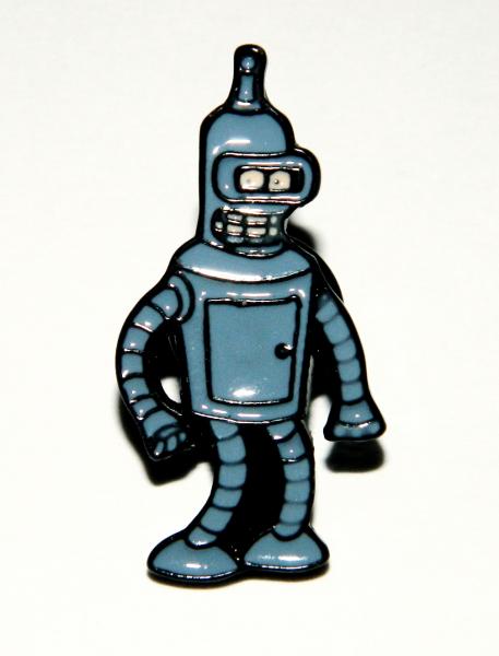 Futurama TV Series Bender the Robot Standing Image Metal Enamel Pin #2 UNUSED