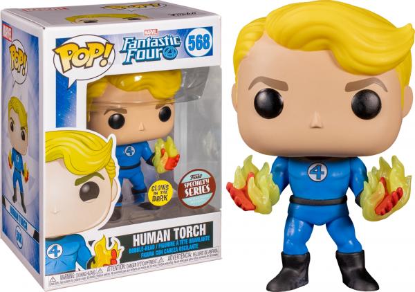 Marvels Fantastic Four Human Torch Glow In The Dark Vinyl POP! Figure #568 FUNKO