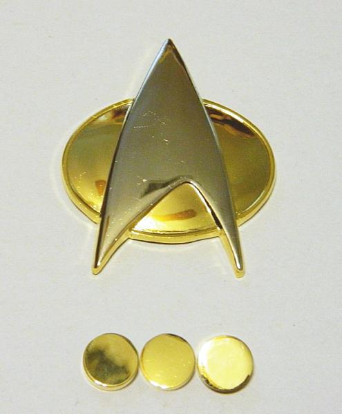 Star Trek: The Next Generation Commander Communicator and Rank Pips Pin Set NEW