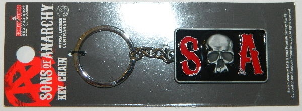 Sons of Anarchy TV Series S Skull A Logo Metal Keychain, NEW UNUSED