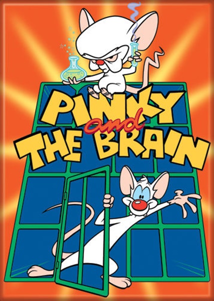 Pinky and the Brain Animated TV Series Logo Refrigerator Magnet NEW UNUSED