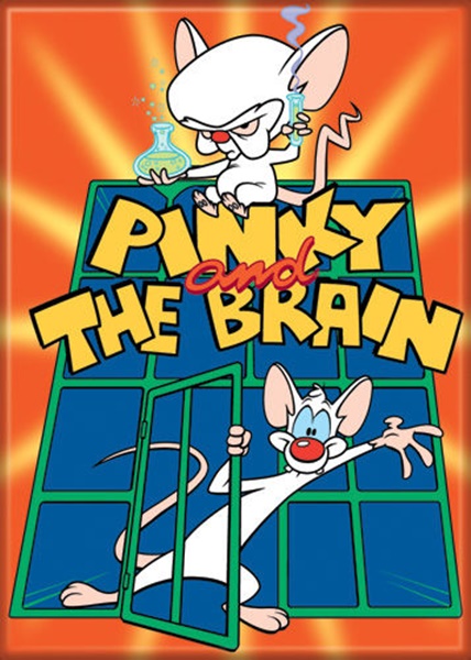 Pinky and the Brain Animated TV Series Logo Refrigerator Magnet NEW UNUSED picture