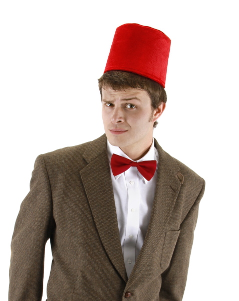 Doctor Who 11th Doctor Red Fez Hat and Bowtie Set Licensed Matt Smith NEW UNWORN