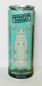 Rick and Morty Operation Phoenix Clone Serum Energy Drink 12 oz Illustrated Can