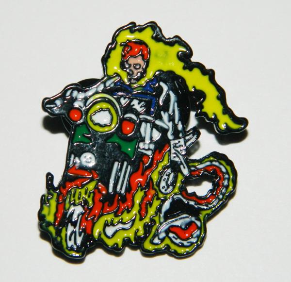 Marvel Comics Ghost Rider Riding On Motorcycle Metal Enamel Lapel Pin NEW UNUSED picture