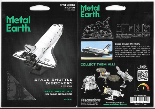 NASA Space Shuttle Discovery Metal Earth Steel Model Kit NEW SEALED #MMS211
