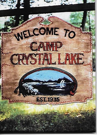 Friday the 13th Movie Camp Crystal Lake Sign Refrigerator Magnet NEW UNUSED picture