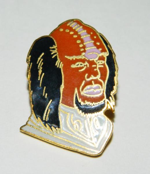 Star Trek: The Next Generation Klingon Warrior Head Metal Enamel Pin 1990 UNUSED