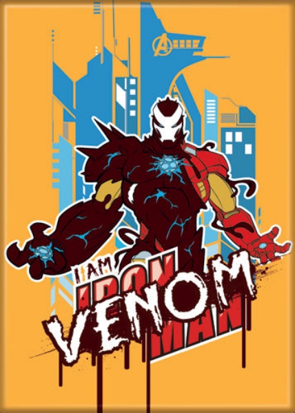 Marvel Maximum Venom Venomized Iron Man Art Image Refrigerator Magnet NEW UNUSED picture