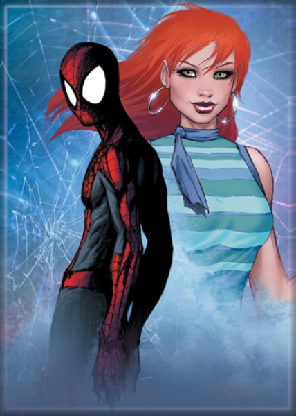 Marvel Comics Spider-Man and Mary Jane Comic Art Refrigerator Magnet NEW UNUSED