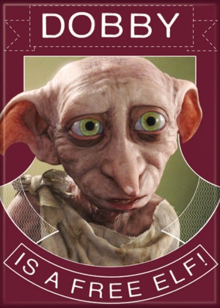 Harry Potter Dobby Is A Free Elf! Photo Refrigerator Magnet NEW UNUSED