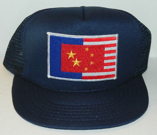 Firefly / Serenity Sino-American Alliance Flag Patch on a Blue Baseball Cap Hat picture