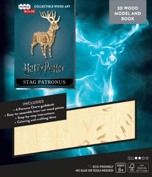 Harry Potter Movie Stag Patronus 3D Laser Cut Wood Model and Deluxe Book NEW