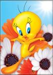 Looney Tunes Tweety Bird with Flowers Image Refrigerator Magnet NEW UNUSED
