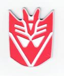 Transformers Decepticon Red Face Logo Die-Cut Metal Enamel Badge NEW UNUSED