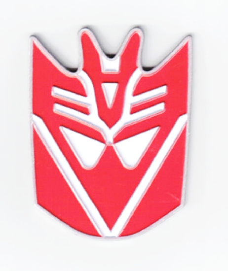 Transformers Decepticon Red Face Logo Die-Cut Metal Enamel Badge NEW UNUSED picture