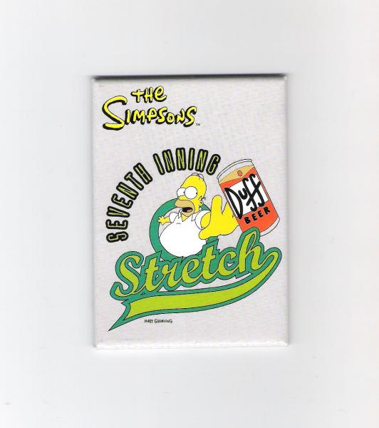 The Simpsons Homer Duff Beer Seventh Inning Stretch Refrigerator Magnet, UNUSED