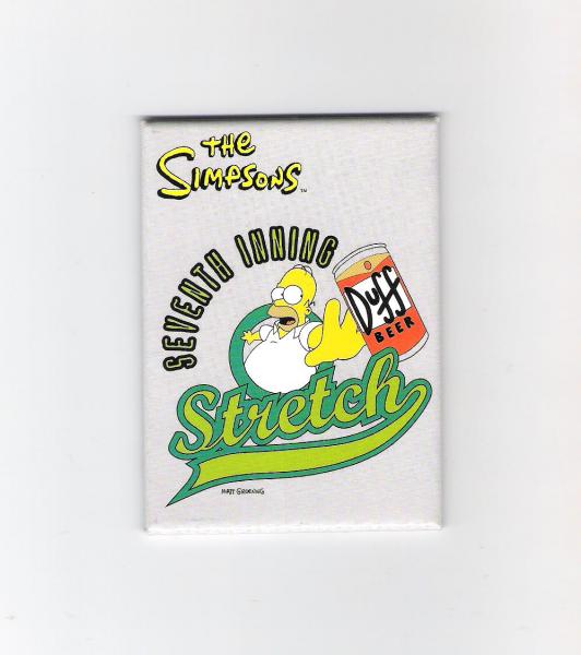 The Simpsons Homer Duff Beer Seventh Inning Stretch Refrigerator Magnet, UNUSED picture