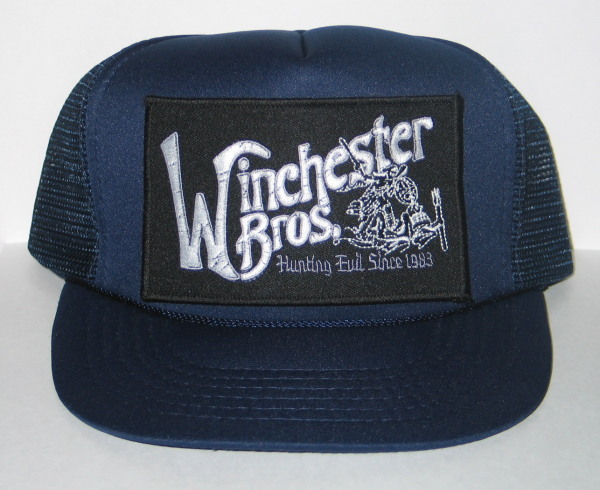 Supernatural Winchester Brothers Patch on a Black Baseball Cap Hat NEW picture