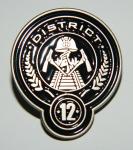 The Hunger Games Movie District 12 Logo Metal Enamel Die-Cut Pin, NEW UNUSED
