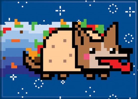 Nyan Cat Poptart Cat Dog Image Refrigerator Magnet, NEW UNUSED