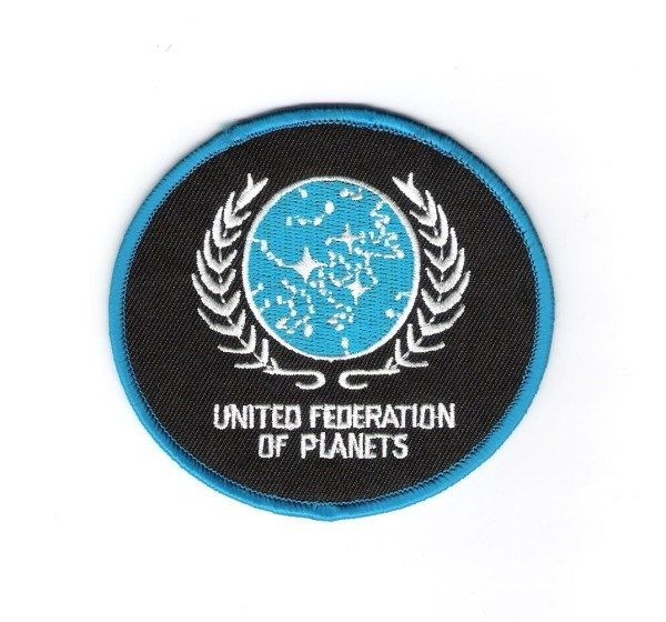 Star Trek: The Next Generation UFP Logo Embroidered Oval Patch, NEW UNUSED