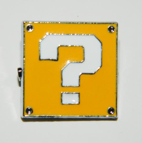 Super Mario Bros. Video Game Question Mark ? Logo Metal Enamel Pin NEW UNUSED picture