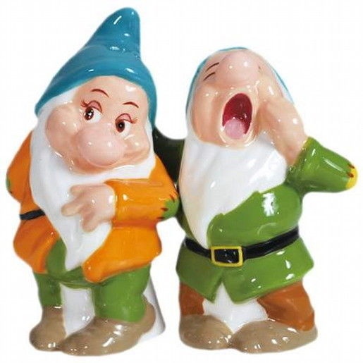 Snow White's Bashful and Sleepy Ceramic Salt and Pepper Shakers Set, NEW UNUSED picture