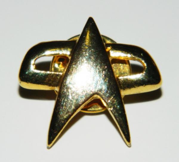 Star Trek: Voyager Small Communicator Metal Enamel Gold Toned Pin NEW UNUSED picture