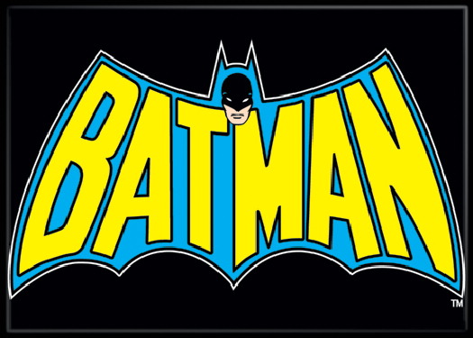 DC Comics Batman 1960's Comic Book Style Cape and Name Logo Refrigerator Magnet