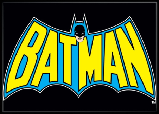 DC Comics Batman 1960's Comic Book Style Cape and Name Logo Refrigerator Magnet picture