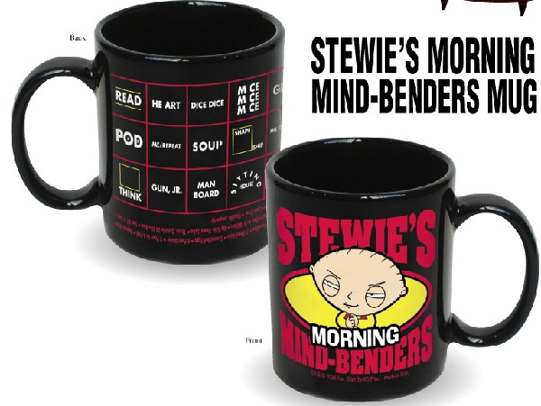 The Family Guy, Stewie's Mind-Benders Illustrated Mug NEW UNUSED