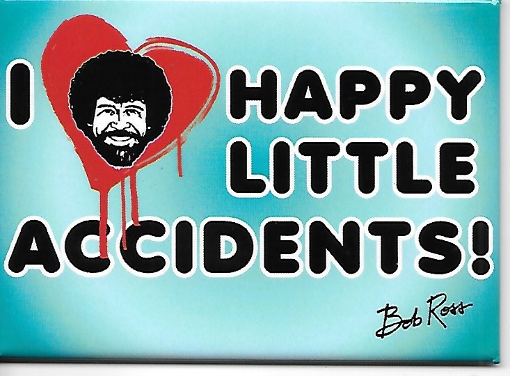 Bob Ross Joy of Painting I Heart Happy Little Accidents Refrigerator Magnet NEW