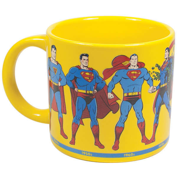 DC Comics Superman Art Through The Years 14 oz Ceramic Coffee Mug NEW UNUSED picture