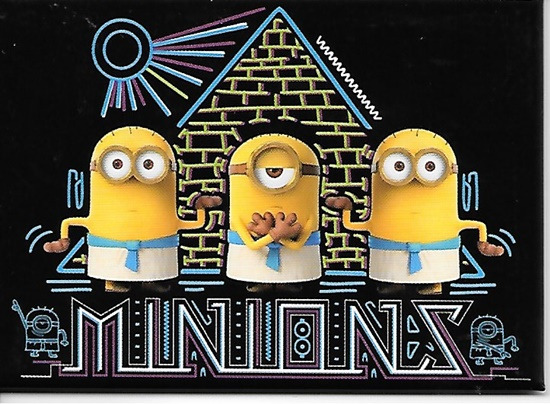 Minions Movie Egyptian Minions and Pyramid Figure Refrigerator Magnet NEW UNUSED