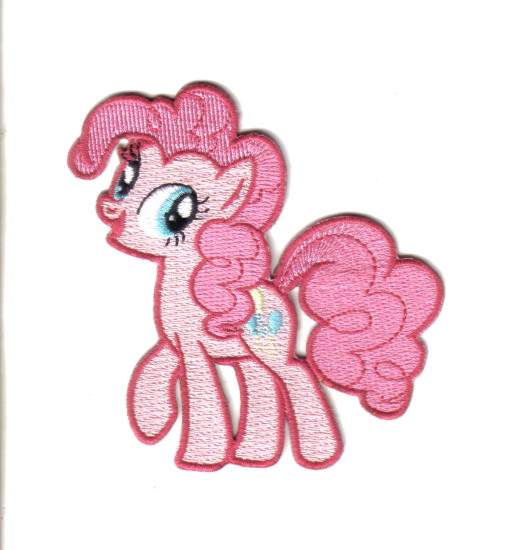 My Little Pony Pinkie Pie Walking Figure Die-Cut Embroidered Patch NEW UNUSED picture